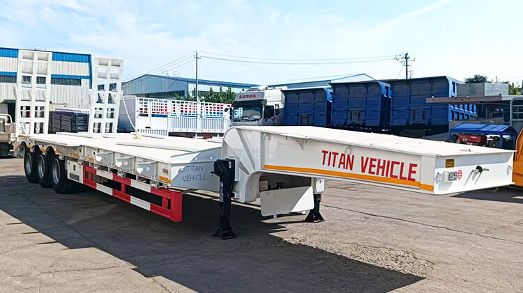 3 Axle 60 Ton Low Bed Trailer for Sale Price in Ghana
